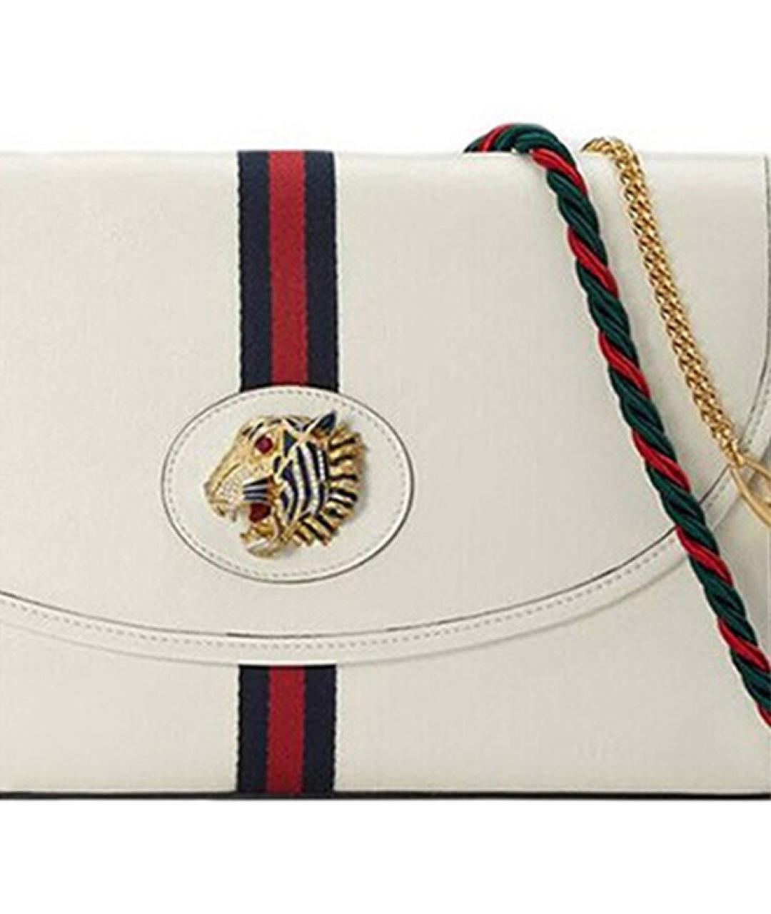 GUCCI Белая кожаная сумка через плечо, фото 6