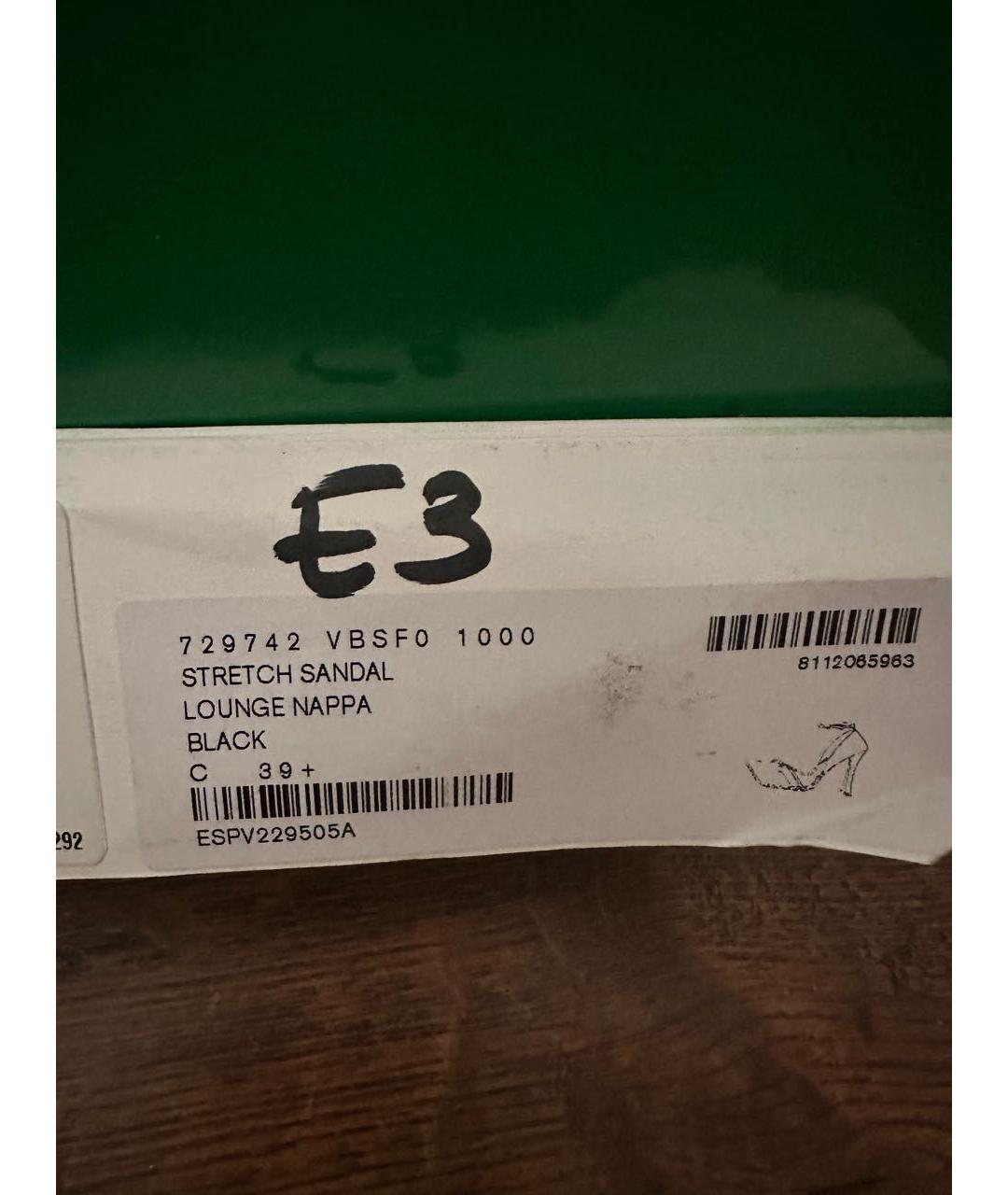 BOTTEGA VENETA Черные кожаные босоножки, фото 6