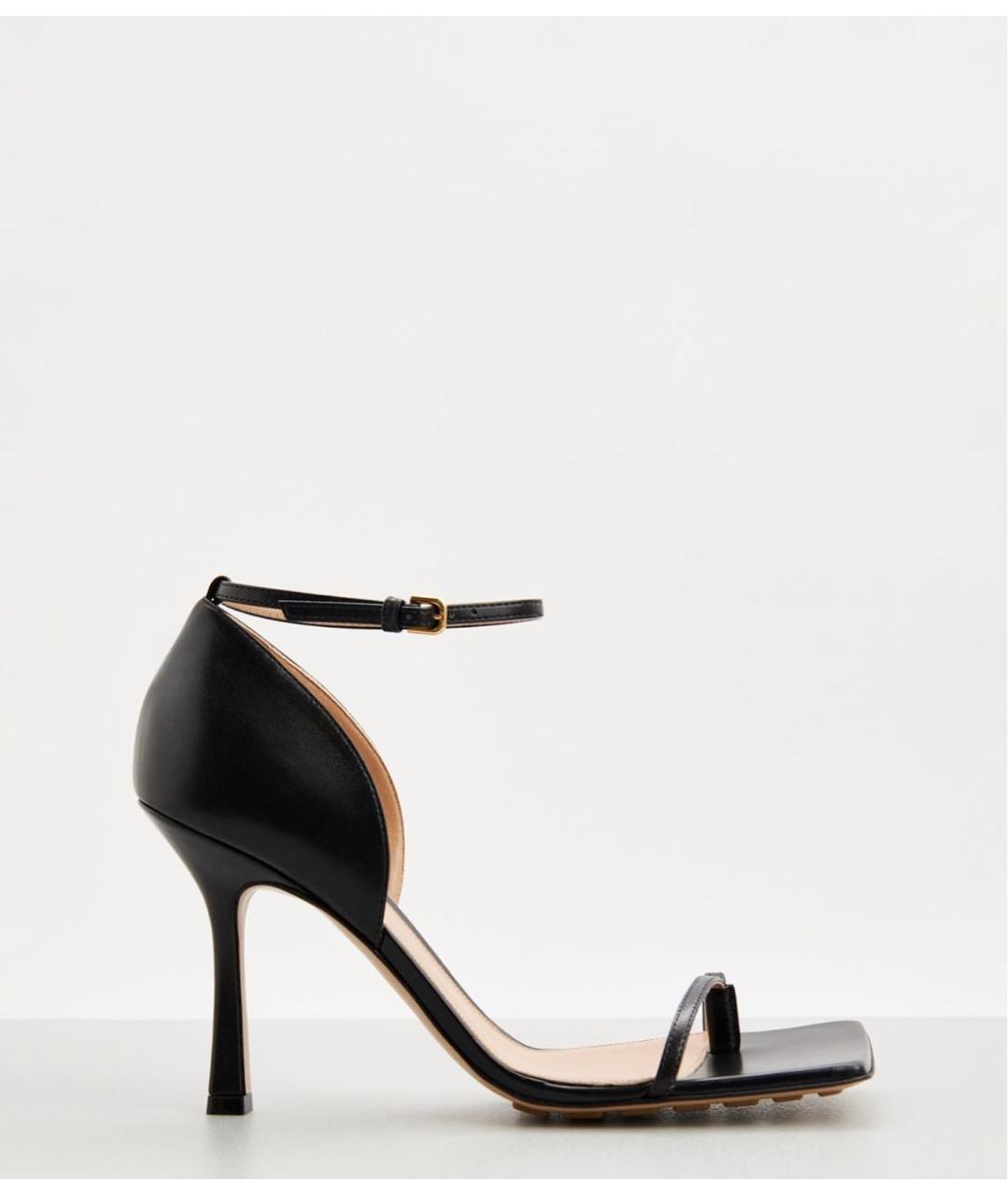 BOTTEGA VENETA Черные кожаные босоножки, фото 7