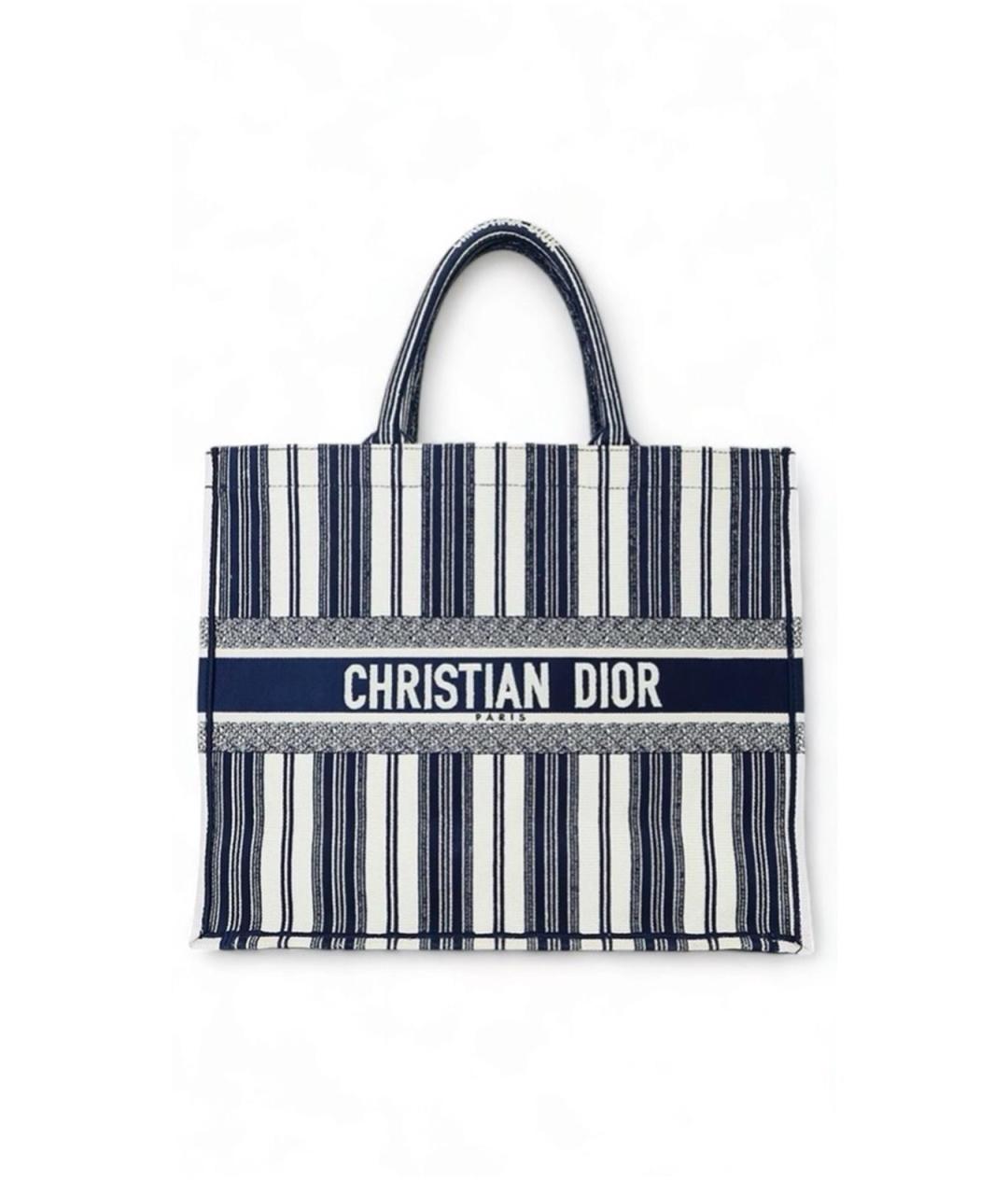 CHRISTIAN DIOR Синяя тканевая сумка тоут, фото 1