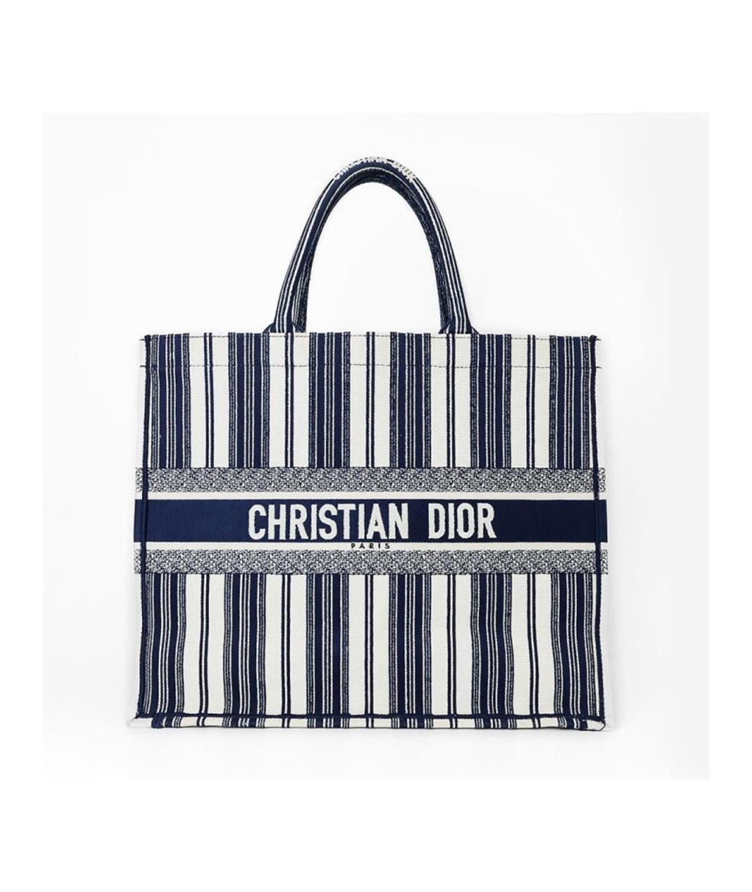 CHRISTIAN DIOR Синяя тканевая сумка тоут, фото 2