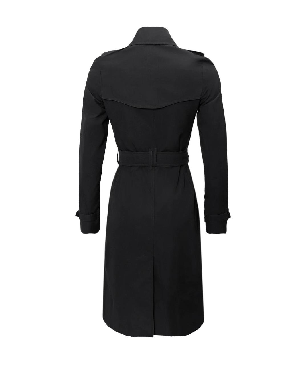 BURBERRY Черный хлопковый тренч/плащ, фото 2