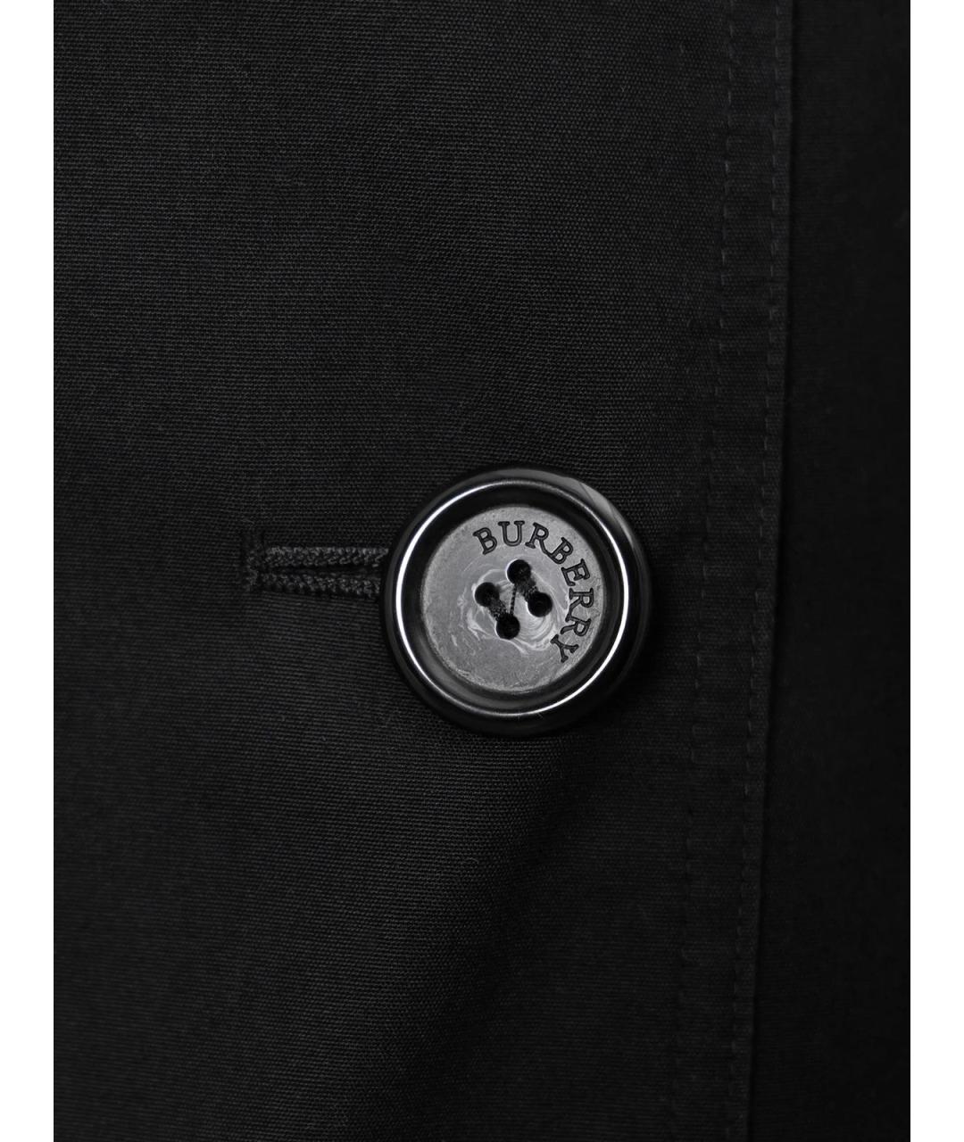 BURBERRY Черный хлопковый тренч/плащ, фото 3