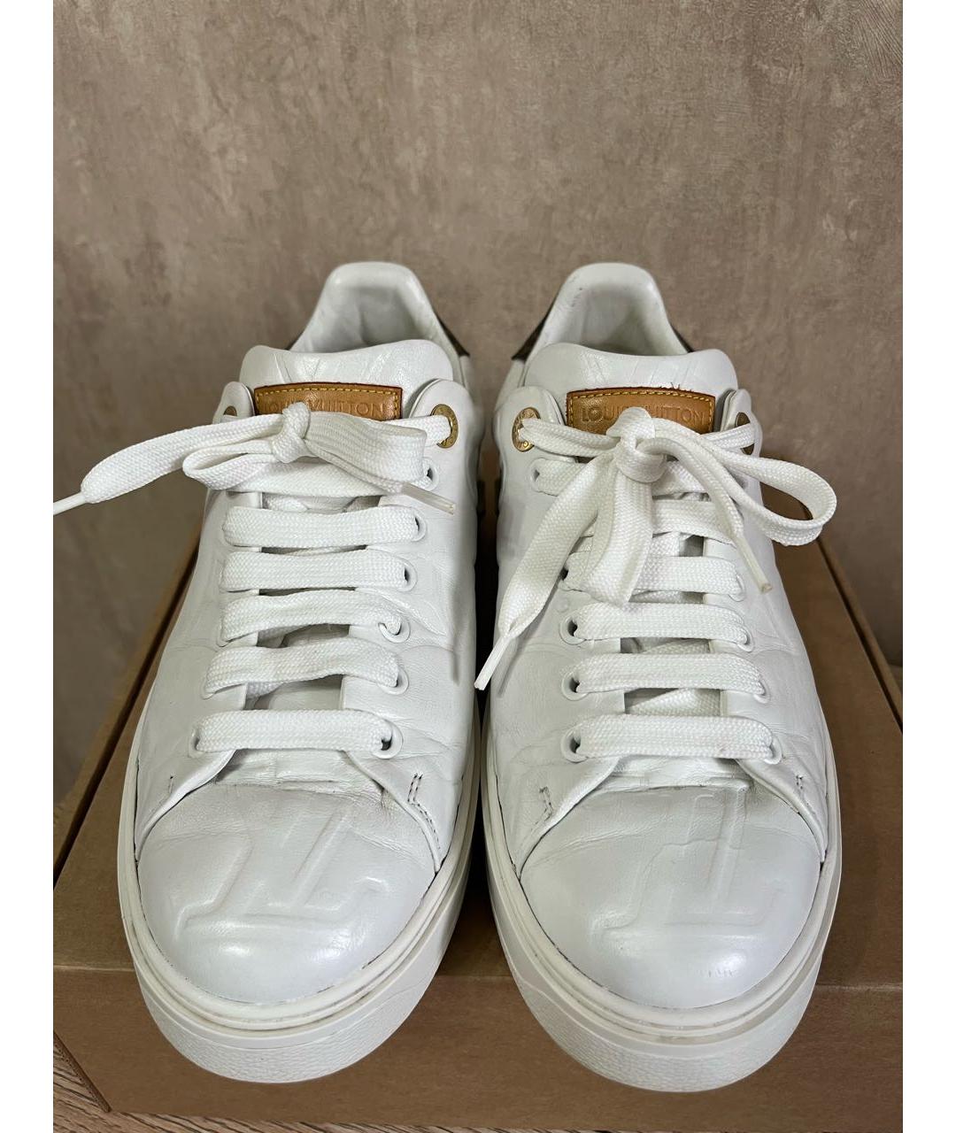 LOUIS VUITTON Белые кожаные кроссовки, фото 2