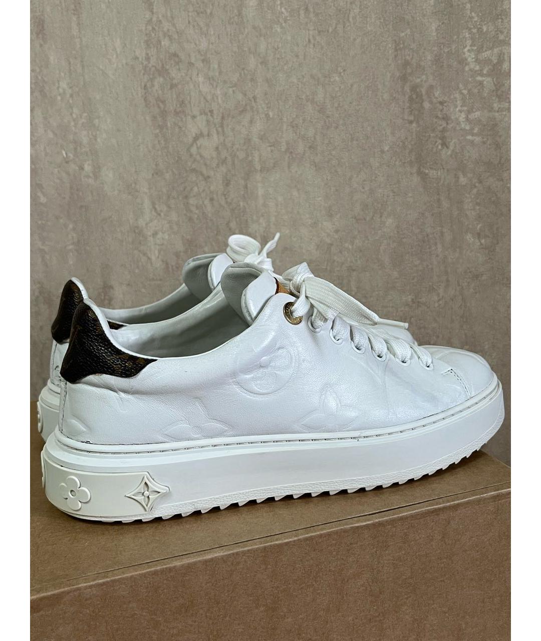 LOUIS VUITTON Белые кожаные кроссовки, фото 9