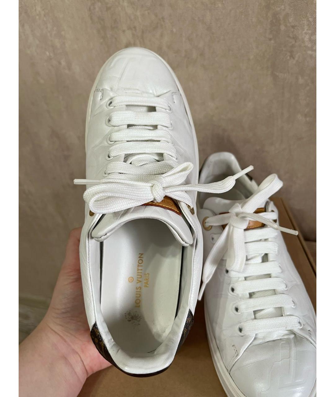 LOUIS VUITTON Белые кожаные кроссовки, фото 3
