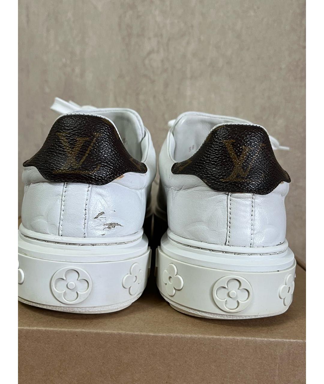 LOUIS VUITTON Белые кожаные кроссовки, фото 4