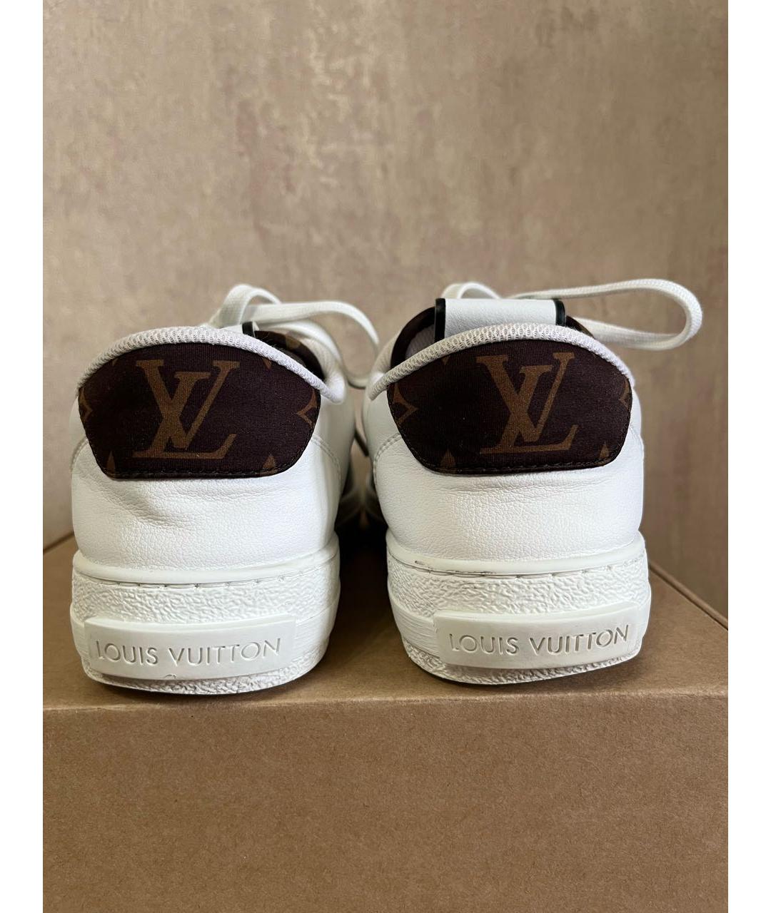 LOUIS VUITTON Белые кожаные кеды, фото 4