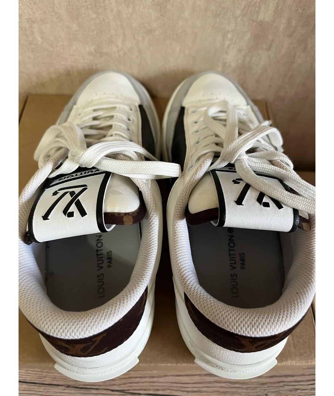 LOUIS VUITTON Белые кожаные кеды, фото 3