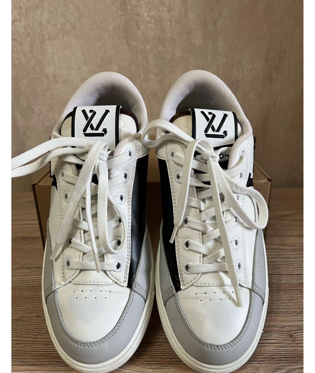 LOUIS VUITTON Белые кожаные кеды, фото 2