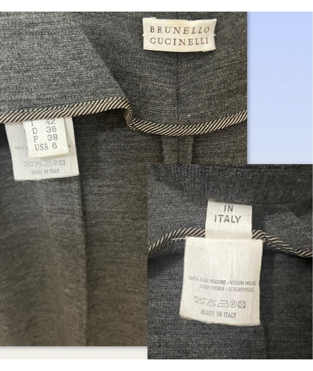 BRUNELLO CUCINELLI Серый шерстяной комбинезон, фото 4