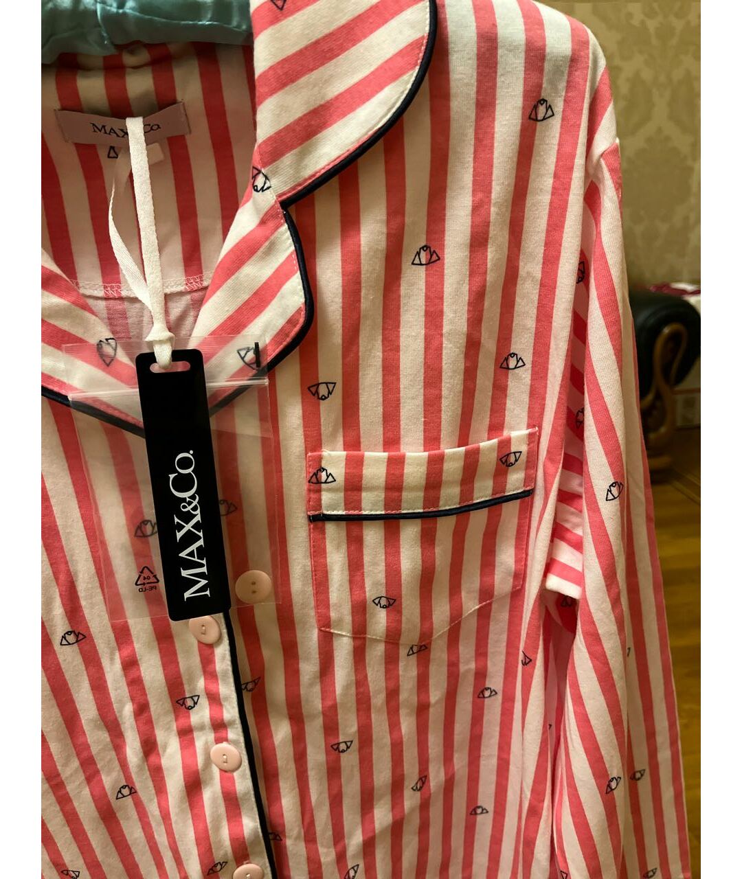 MAX&CO Розовая хлопковая пижама, фото 4