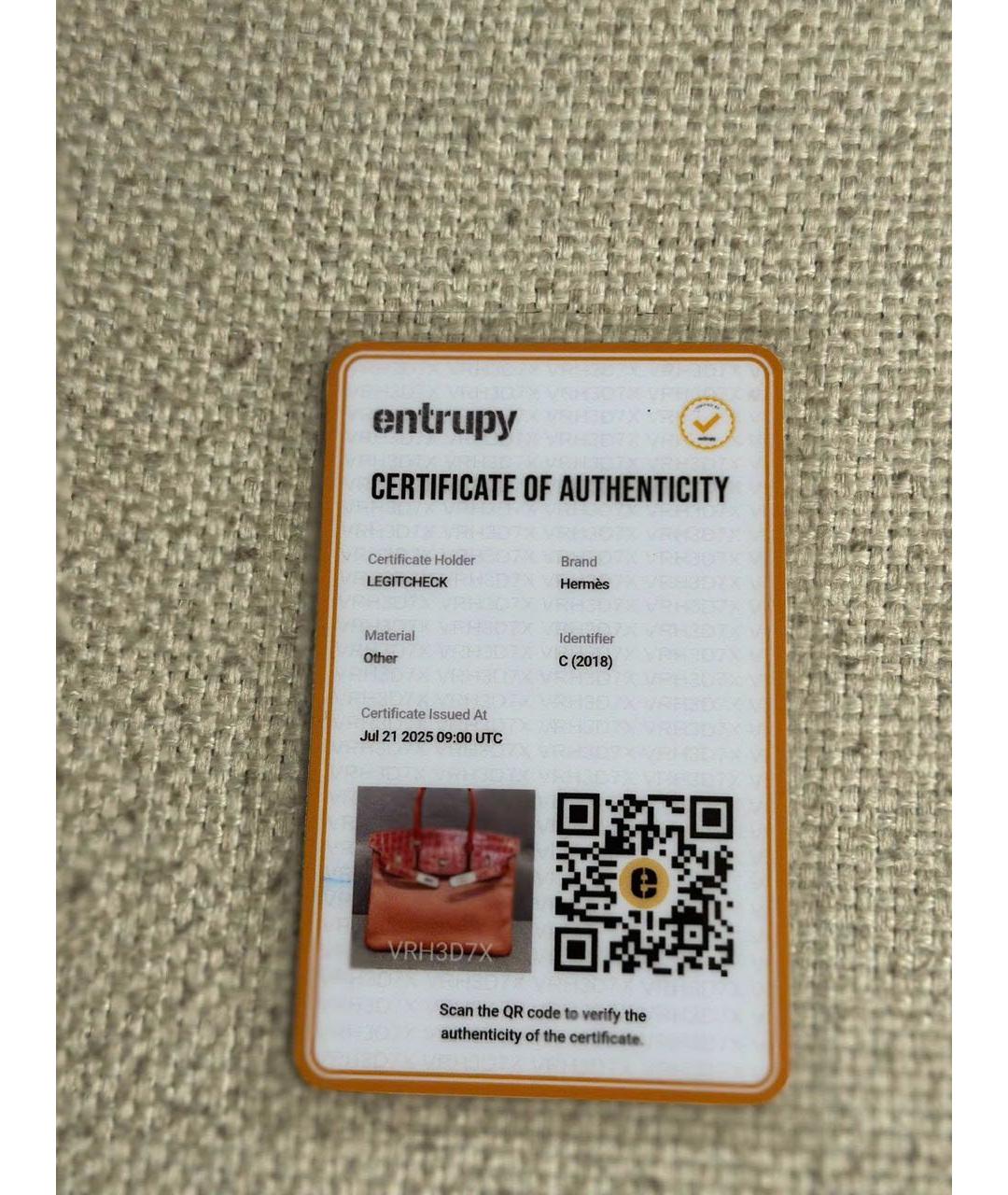 HERMES Коричневая сумка с короткими ручками из экзотической кожи, фото 3