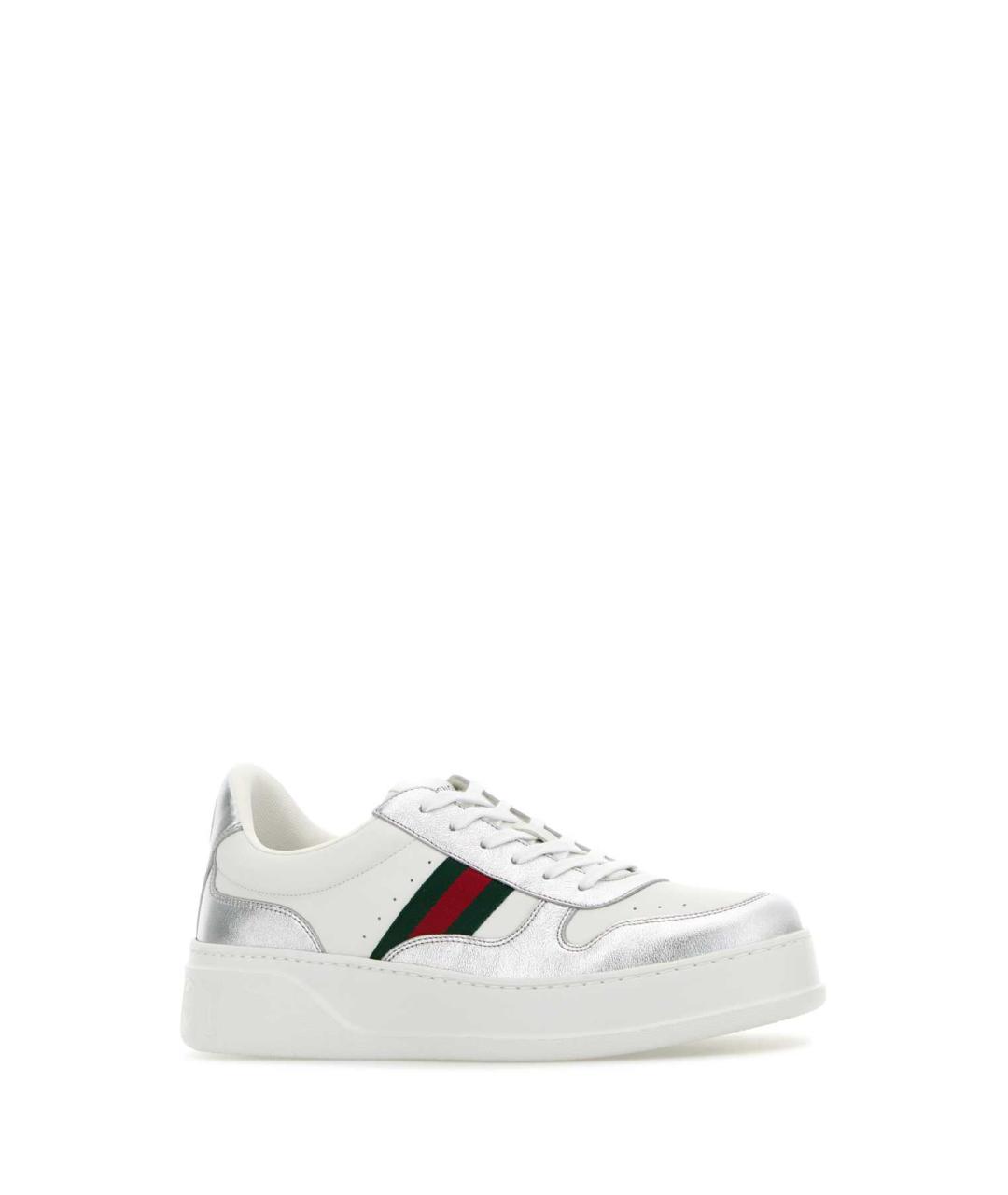 GUCCI Белые кожаные низкие кроссовки / кеды, фото 2