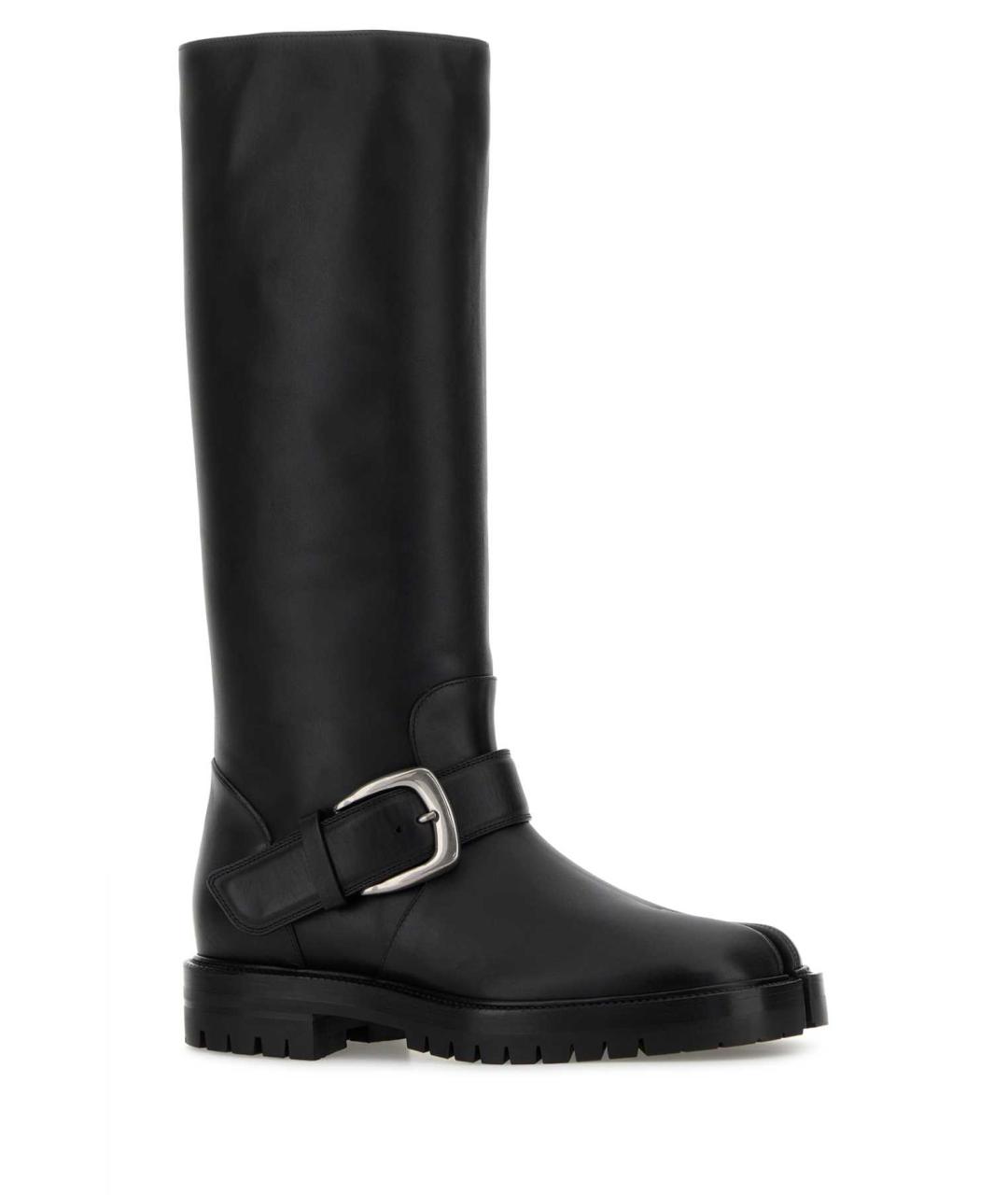 MAISON MARGIELA Черные кожаные высокие ботинки, фото 2