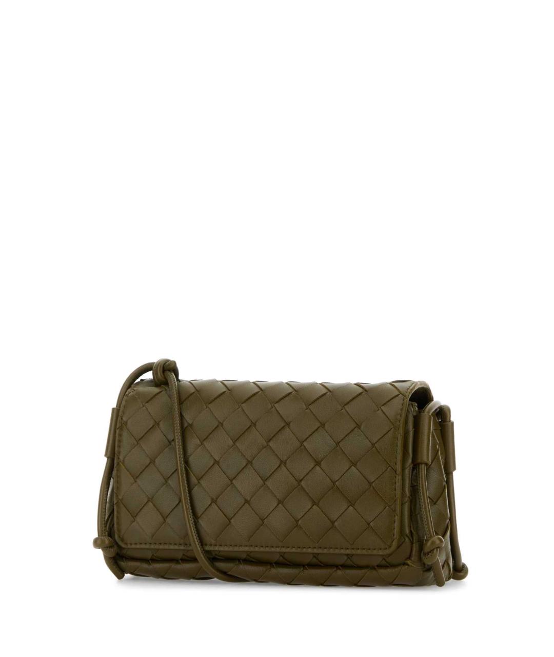 BOTTEGA VENETA Зеленая кожаная сумка через плечо, фото 2