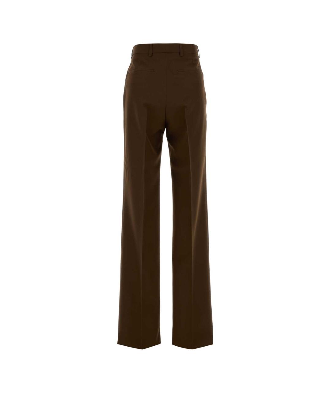GUCCI Коричневые полиэстеровые прямые брюки, фото 2