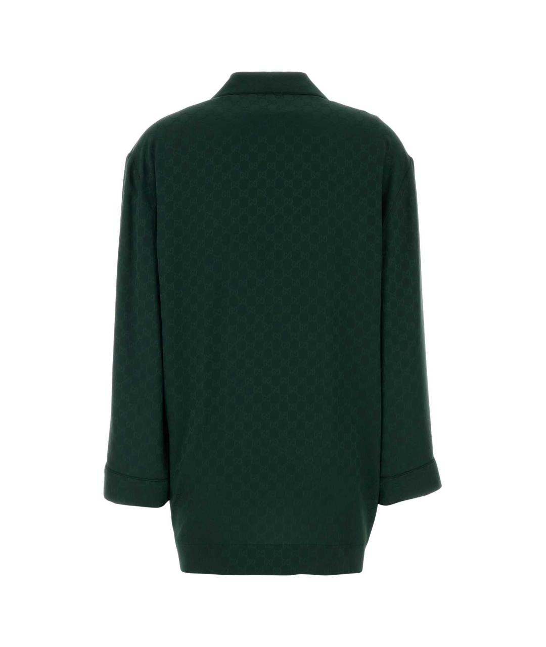 GUCCI Зеленая шелковая рубашка, фото 2