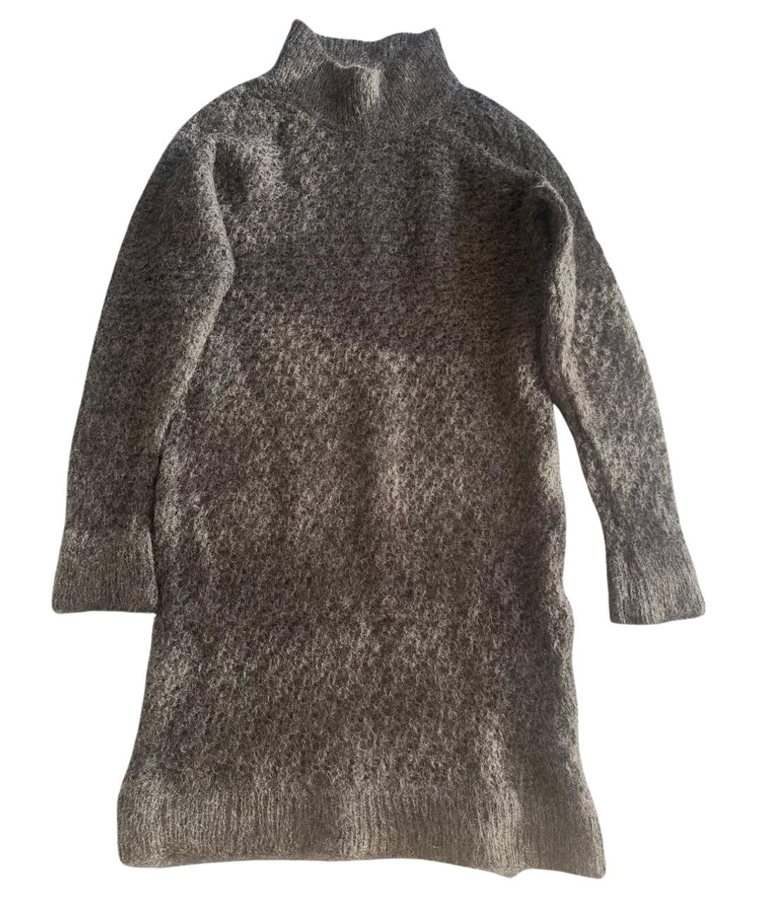 MAISON MARGIELA Антрацитовое шерстяное повседневное платье, фото 1