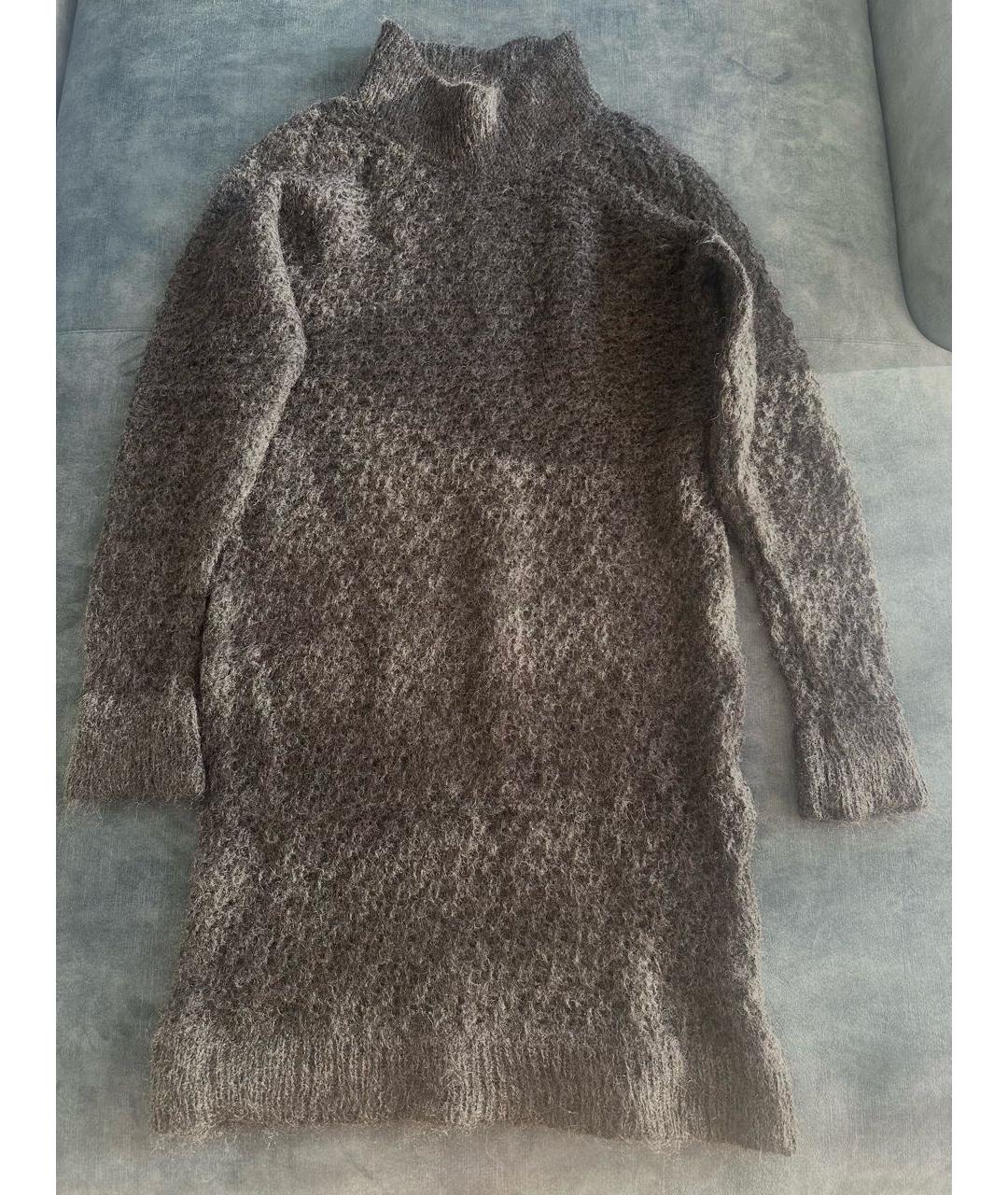 MAISON MARGIELA Антрацитовое шерстяное повседневное платье, фото 6