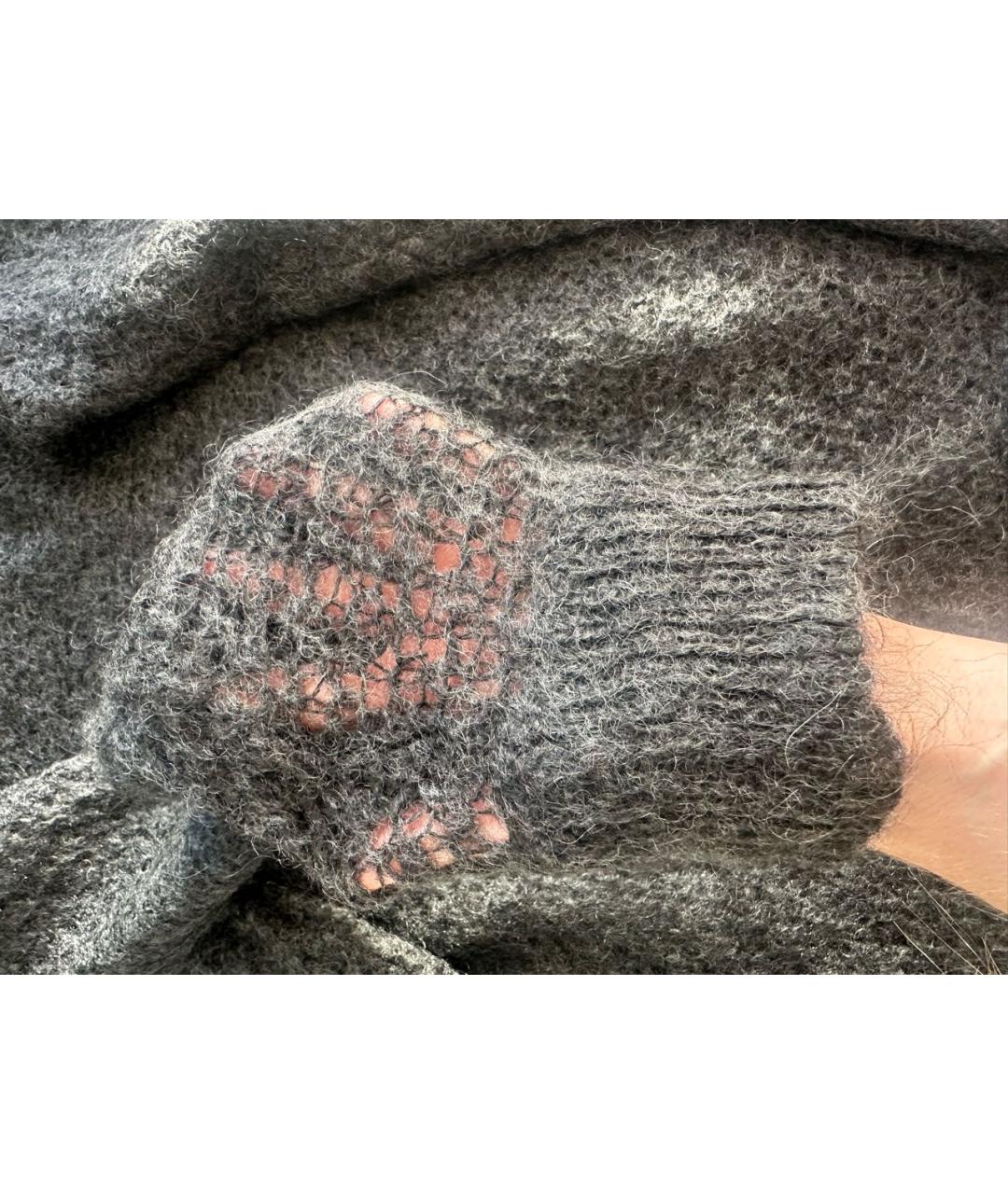 MAISON MARGIELA Антрацитовое шерстяное повседневное платье, фото 5