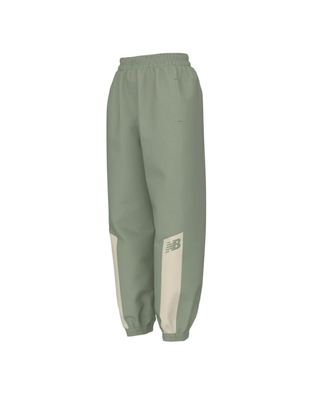 NEW BALANCE Салатовые хлопко-эластановые спортивные брюки и шорты, фото 1