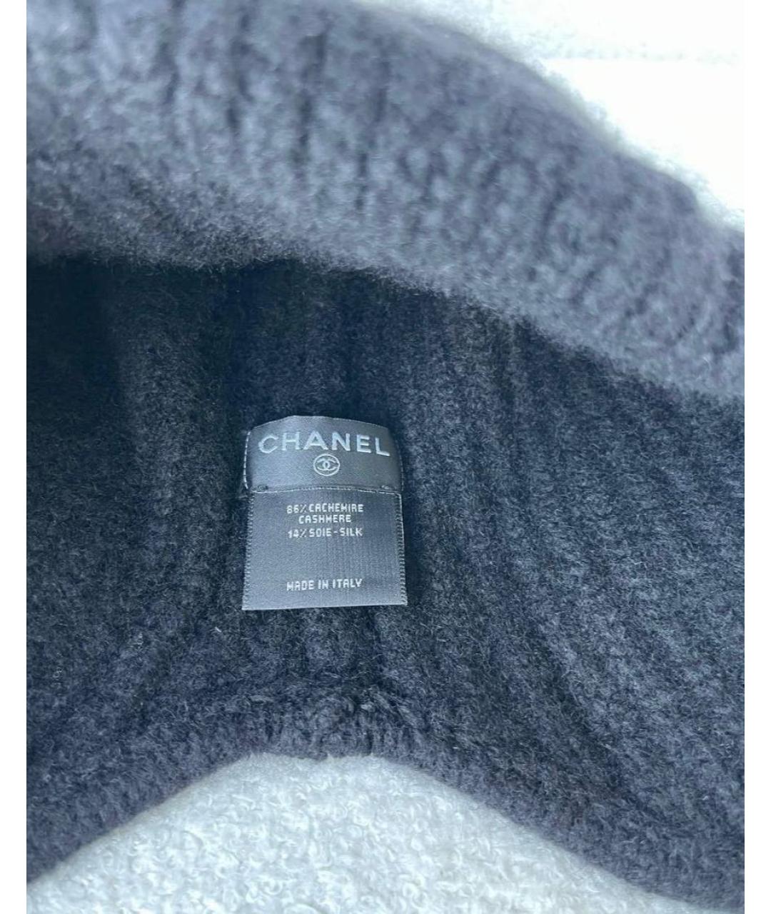 CHANEL Черная кашемировая шапка, фото 3