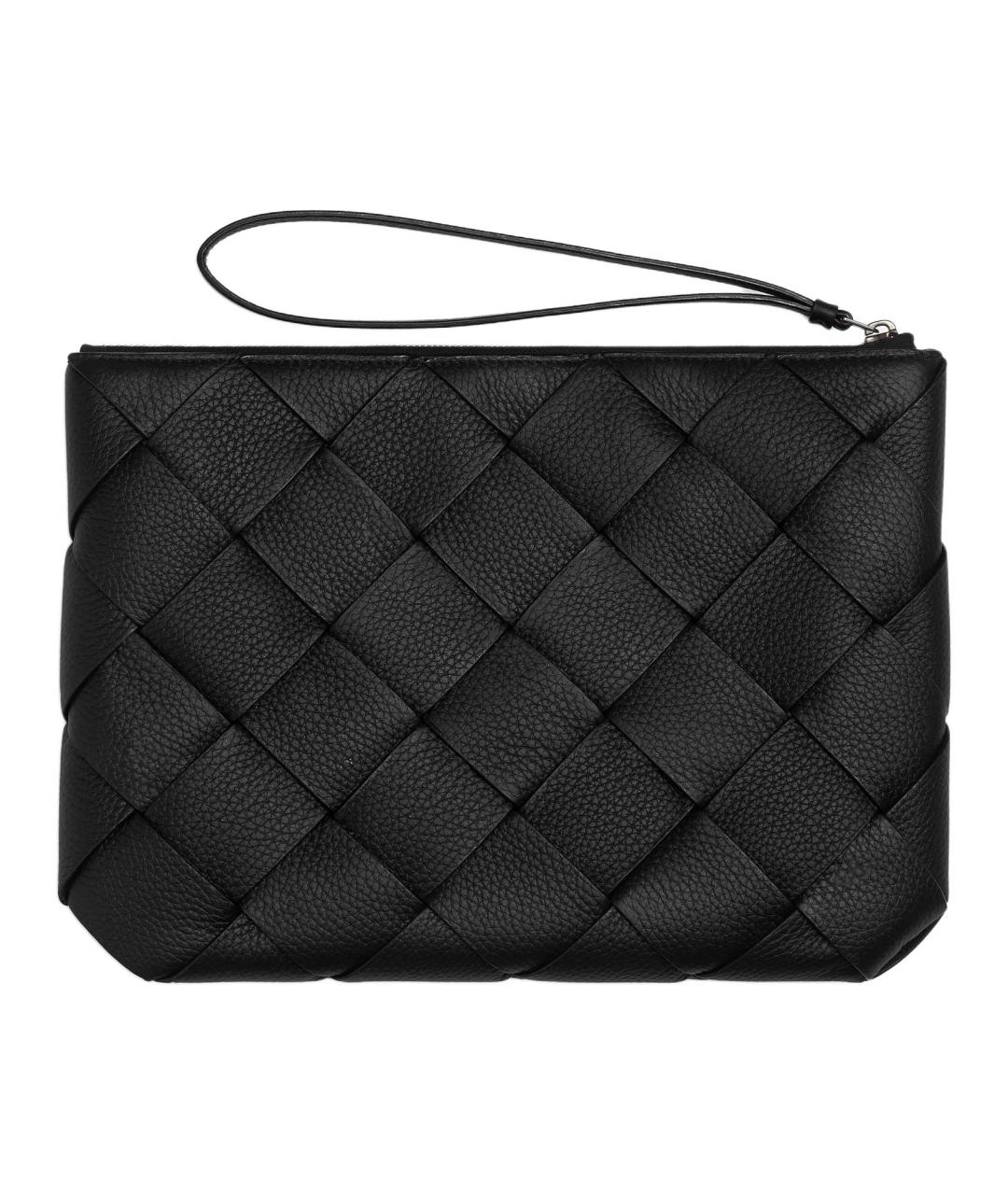 BOTTEGA VENETA Черная кожаная папка для документов, фото 2