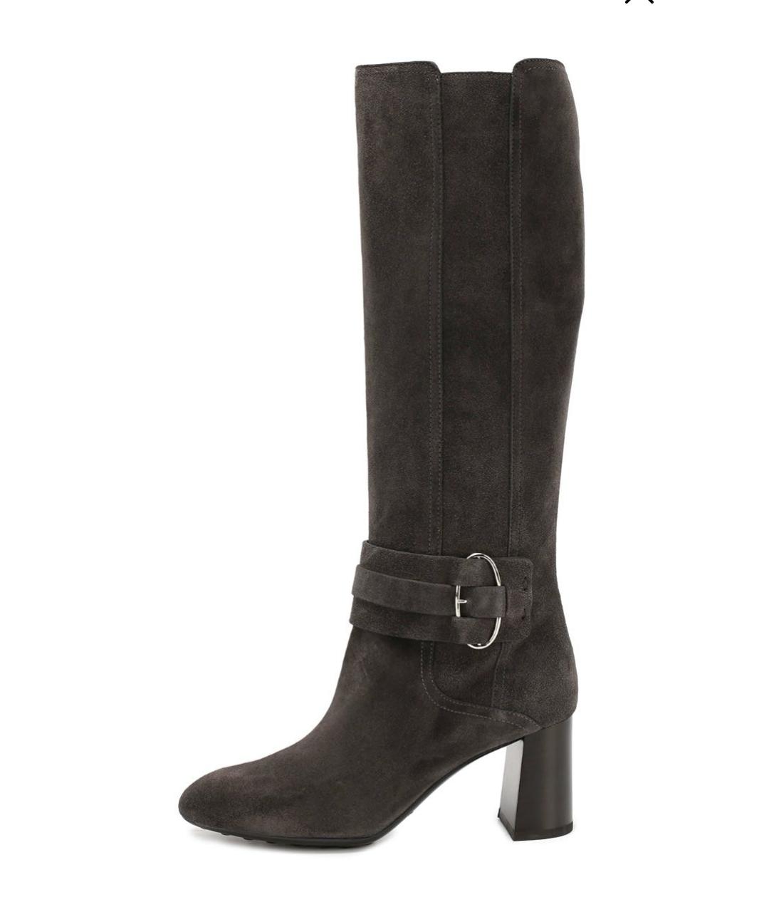 TOD'S Серые замшевые сапоги, фото 9