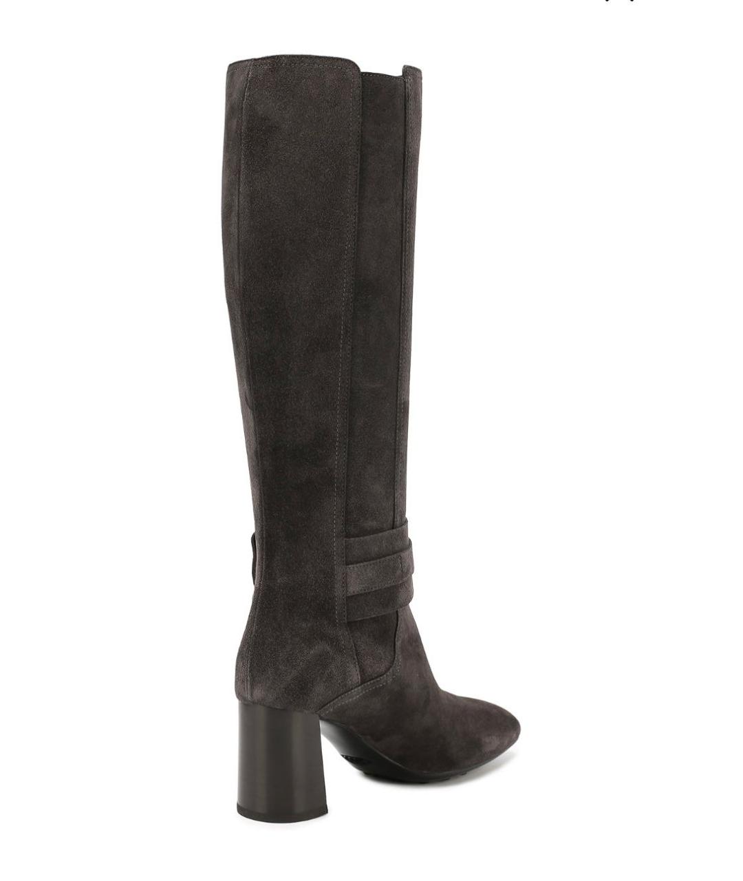 TOD'S Серые замшевые сапоги, фото 7