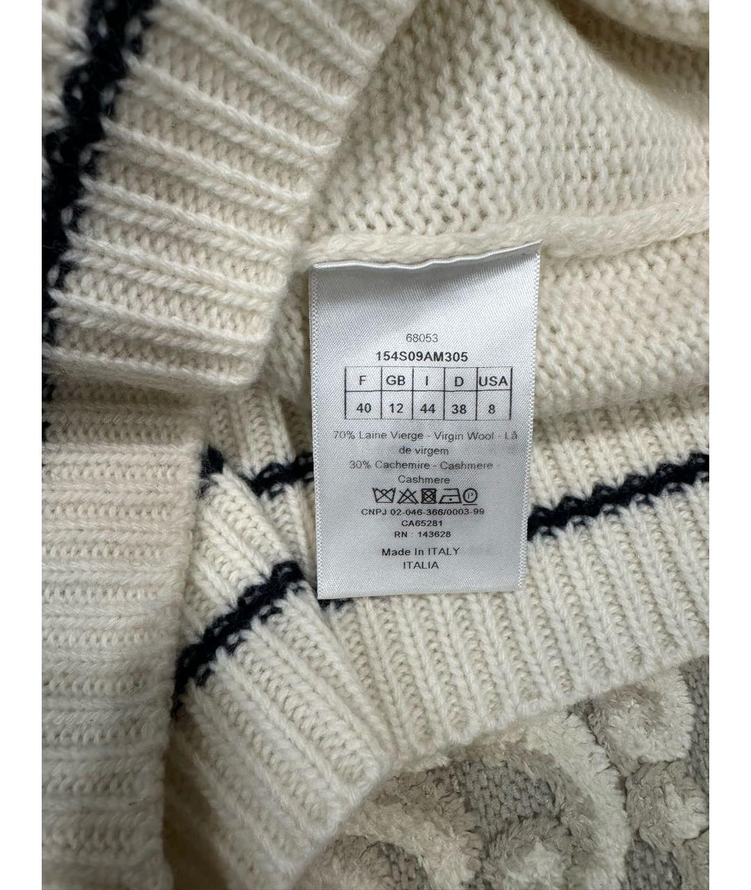 CHRISTIAN DIOR Белый шерстяной джемпер / свитер, фото 5