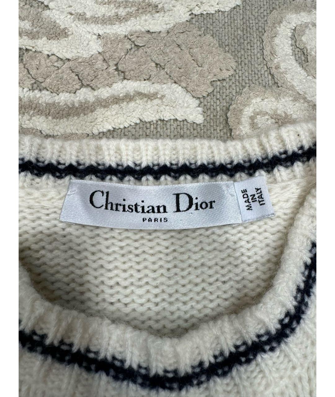 CHRISTIAN DIOR Белый шерстяной джемпер / свитер, фото 4