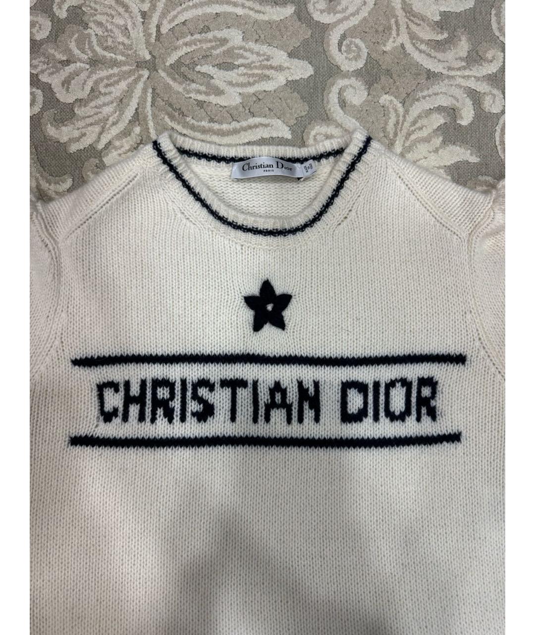 CHRISTIAN DIOR Белый шерстяной джемпер / свитер, фото 6