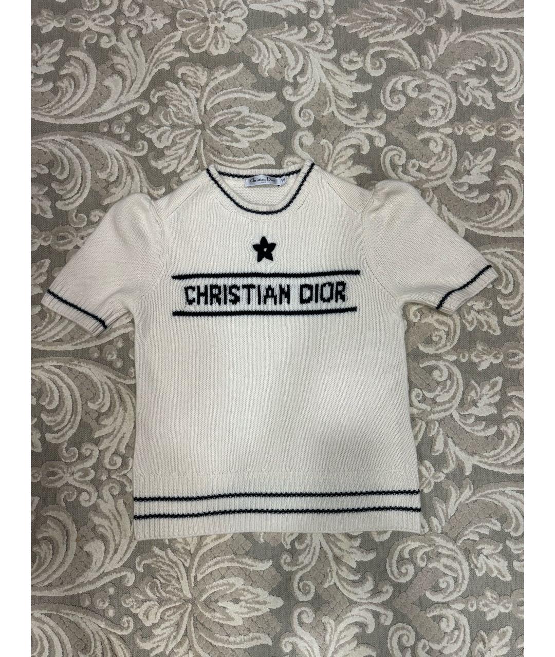 CHRISTIAN DIOR Белый шерстяной джемпер / свитер, фото 2