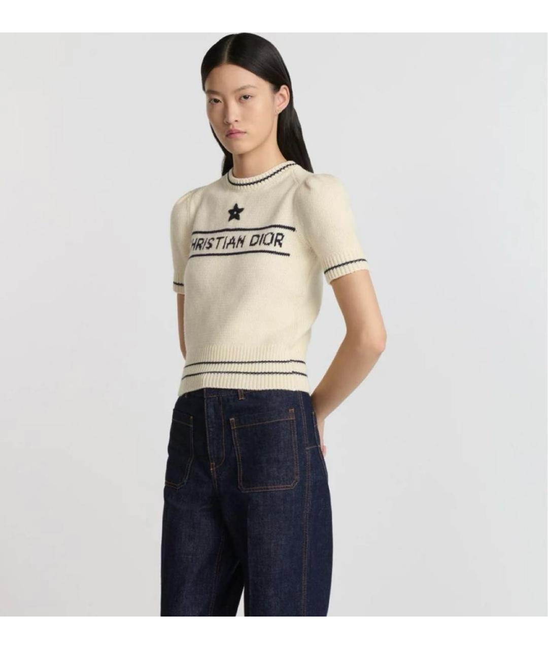 CHRISTIAN DIOR Белый шерстяной джемпер / свитер, фото 7