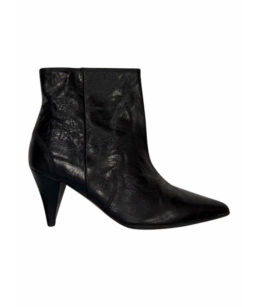 IRO Черные кожаные ботинки, фото 1