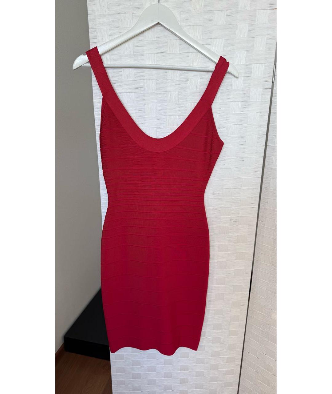 HERVE LEGER Красное коктейльное платье, фото 5