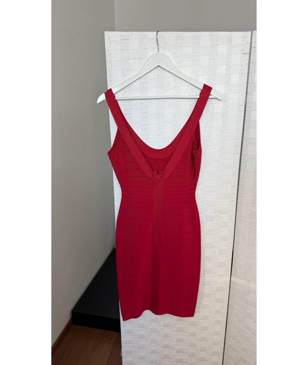 HERVE LEGER Красное коктейльное платье, фото 2