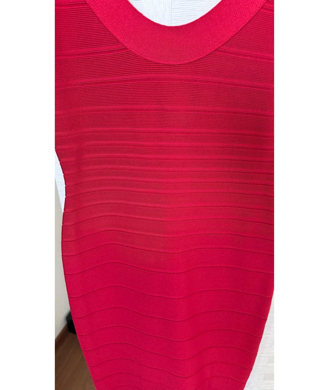 HERVE LEGER Красное коктейльное платье, фото 3