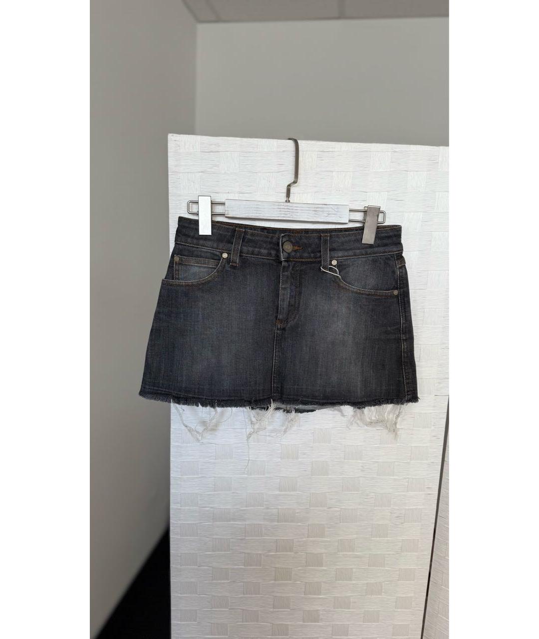 GUCCI Антрацитовая юбка мини, фото 6