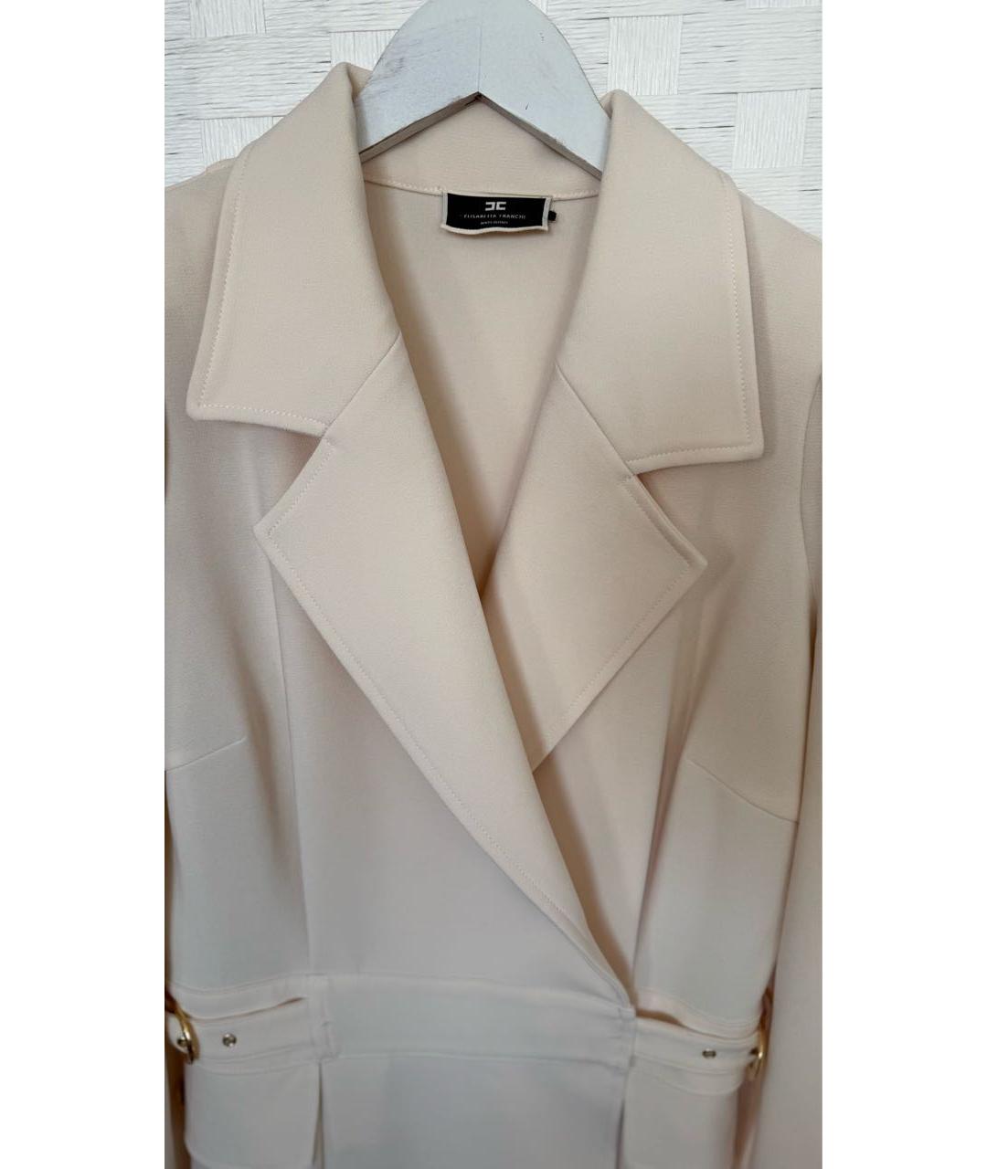 ELISABETTA FRANCHI Бежевое повседневное платье, фото 3