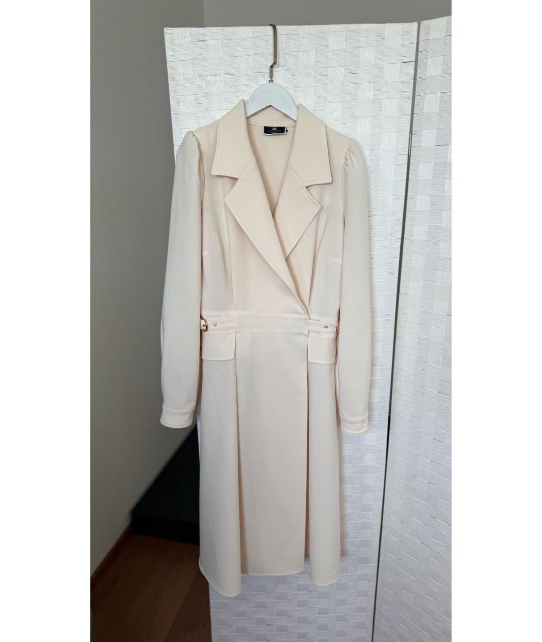 ELISABETTA FRANCHI Бежевое повседневное платье, фото 5