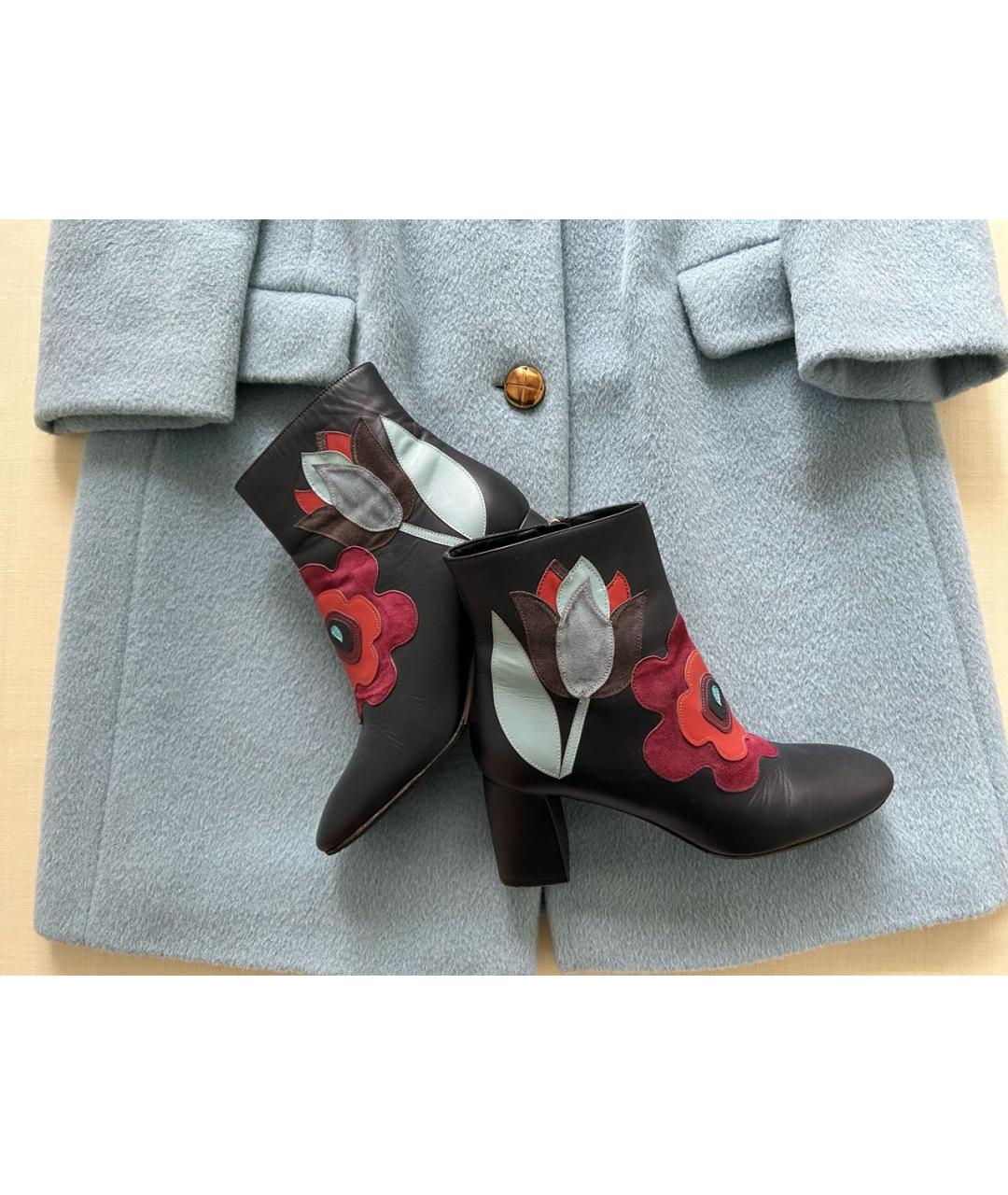 RED VALENTINO Голубое шерстяное пальто, фото 3