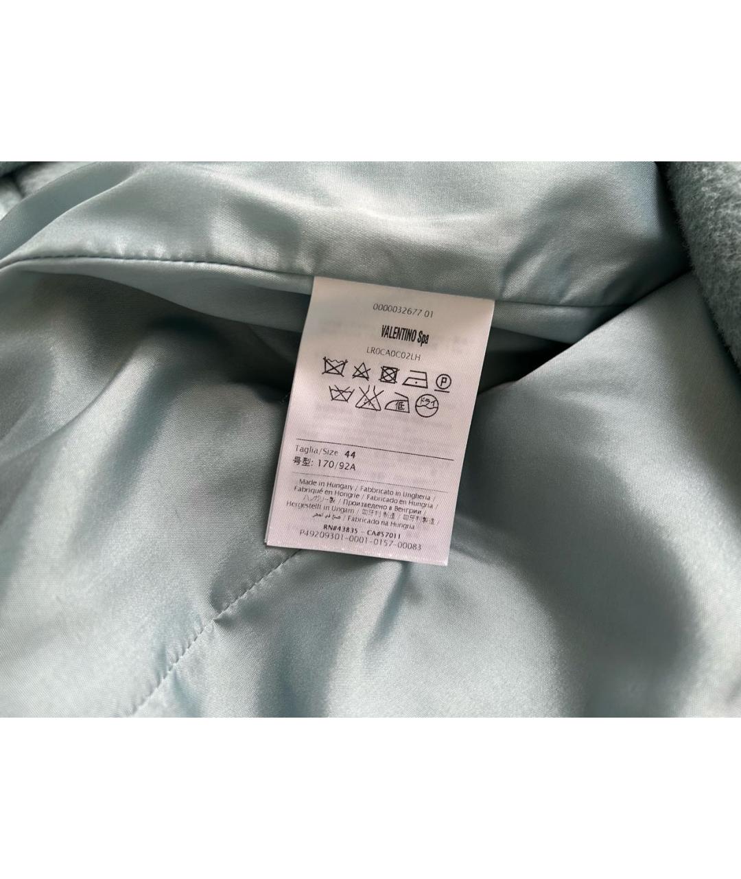 RED VALENTINO Голубое шерстяное пальто, фото 5