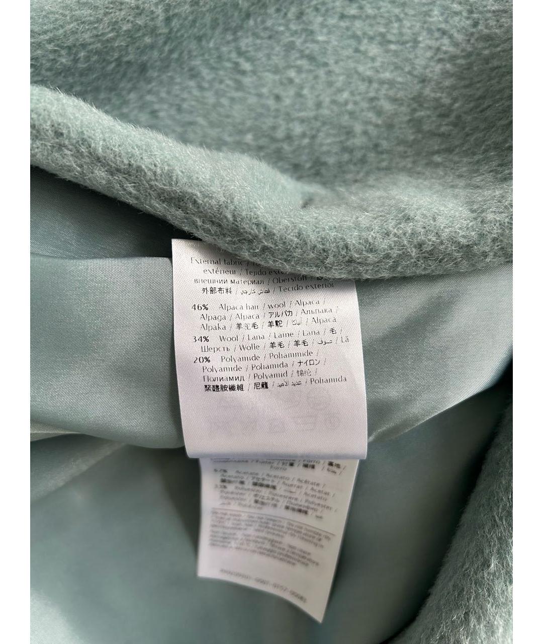 RED VALENTINO Голубое шерстяное пальто, фото 6