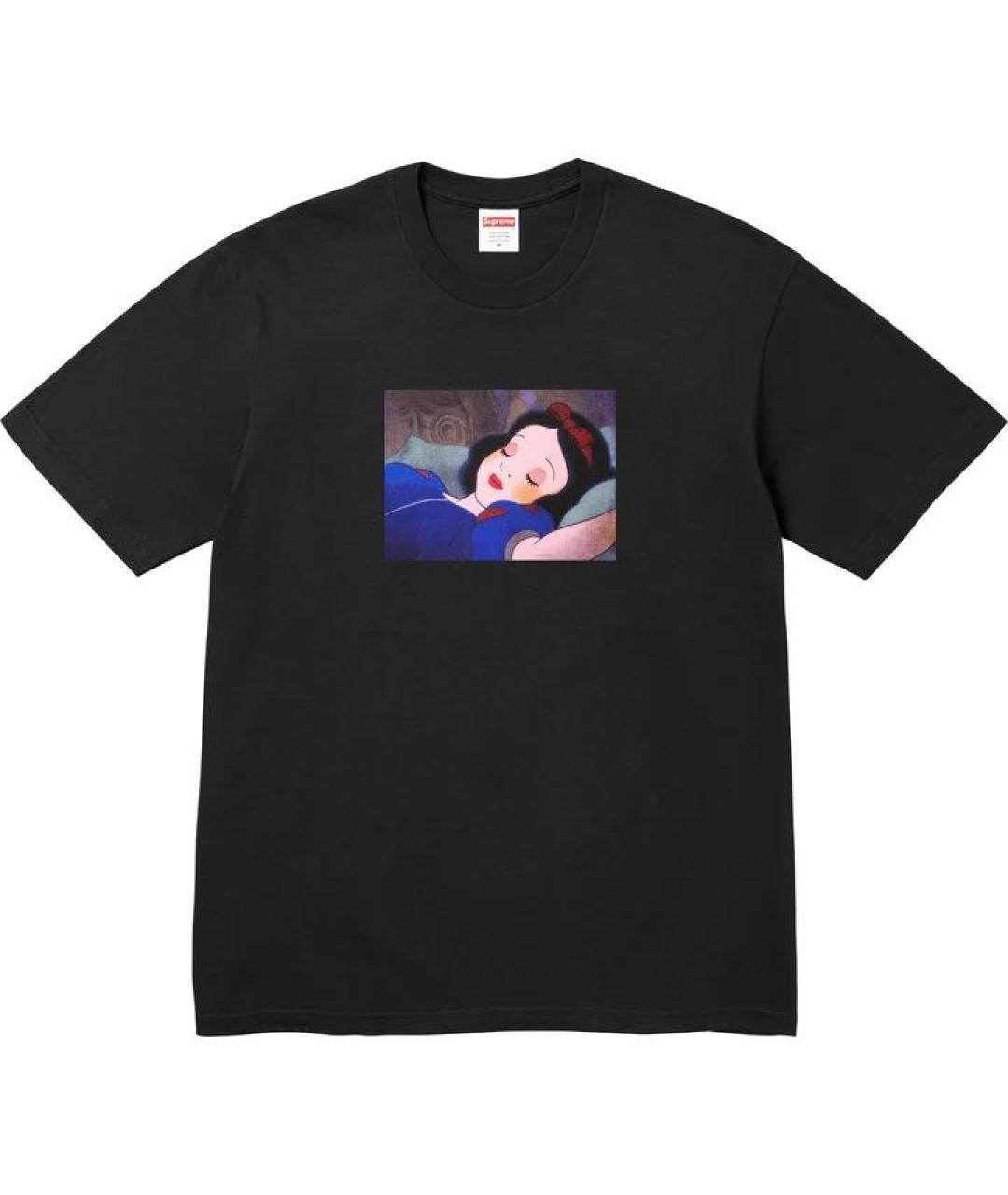 SUPREME Черная хлопковая футболка, фото 1