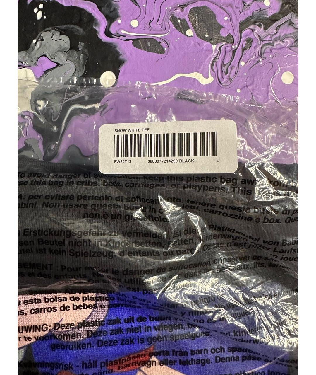 SUPREME Черная хлопковая футболка, фото 6