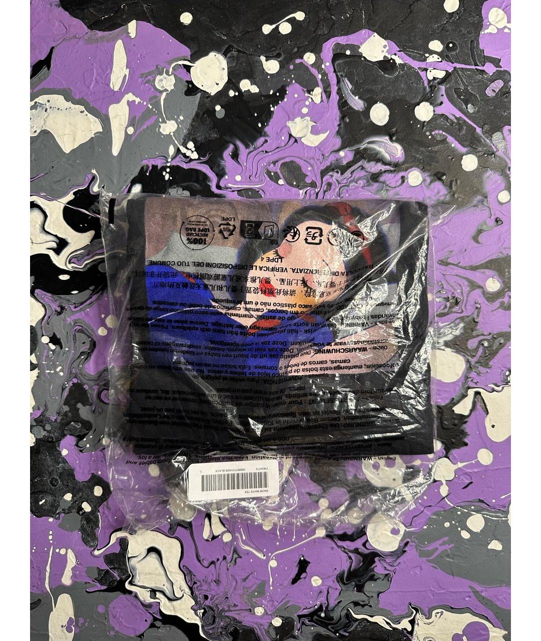 SUPREME Черная хлопковая футболка, фото 3