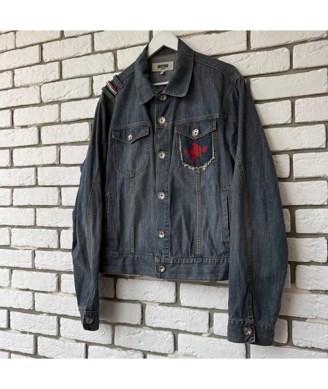 MOSCHINO Темно-синяя деним куртка, фото 8