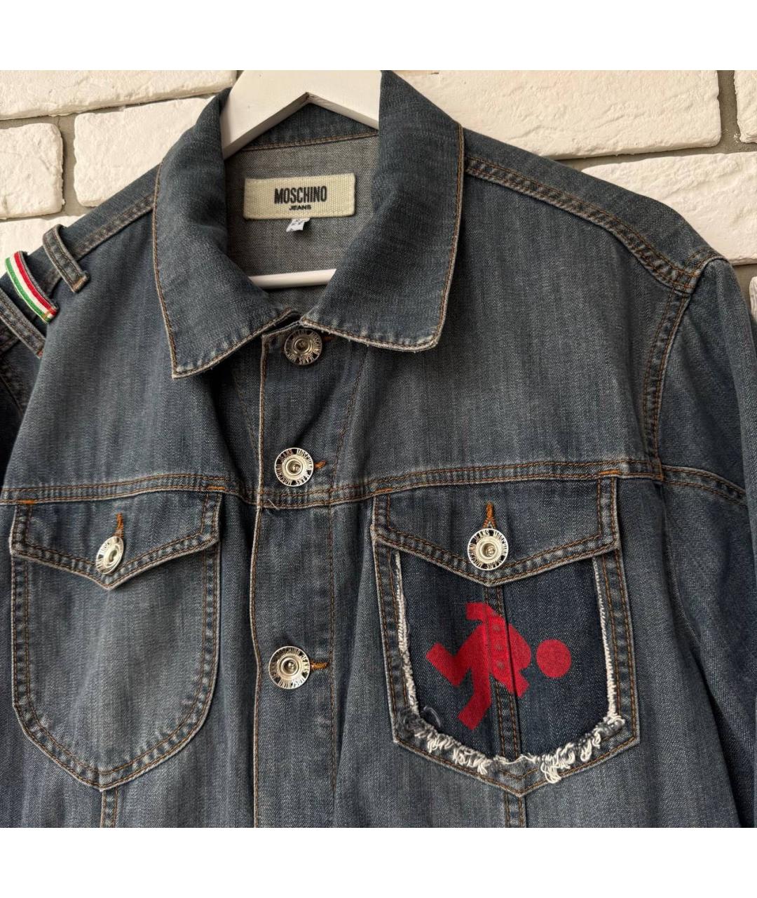 MOSCHINO Темно-синяя деним куртка, фото 2